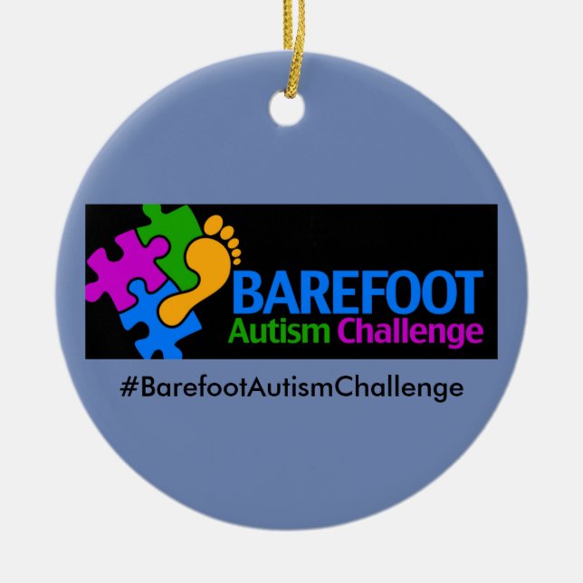 Barefoot Autism Challenge Circle Ornament (Framsidan)