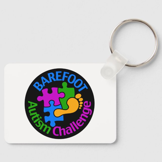 Barefoot Autism Challenge Trucker Hatt Nyckelring (Framsida)