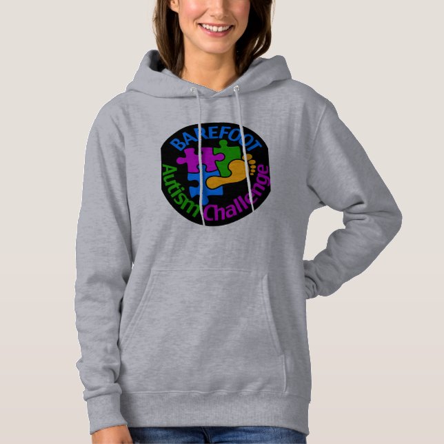 Barefoot Autism Utmana kvinnors hodie T Shirt (Framsida)