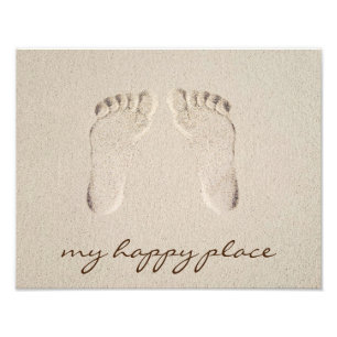 Barefoot-avtryck i Sand Fototryck