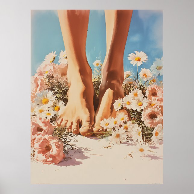 Barefoot Blooms Sommartid Poster (Framsidan)