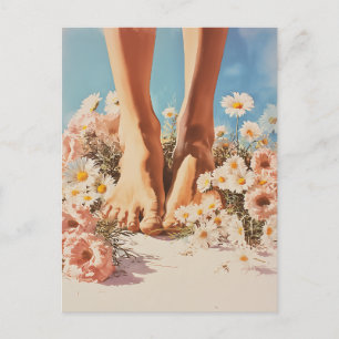 Barefoot Blooms Sommartid Vykort