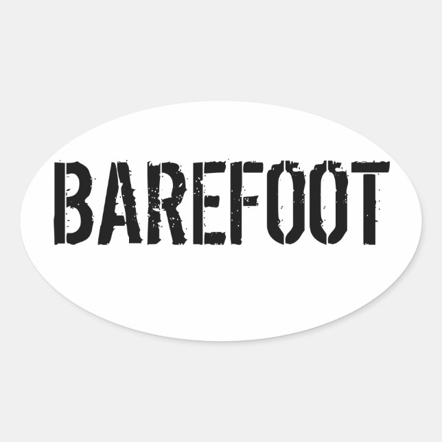 Barefoot Bumper Sticker Ovalt Klistermärke (Framsida)