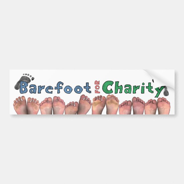 Barefoot for Charity Bumper Sticker Bildekal (Framsidan)