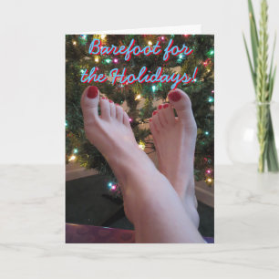 Barefoot för hälsningskortet för Helgdagar Helgkort