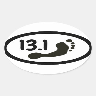 Barefoot HalMarathon Sticker Ovalt Klistermärke