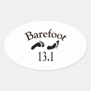 Barefoot HalMarathon Sticker Ovalt Klistermärke