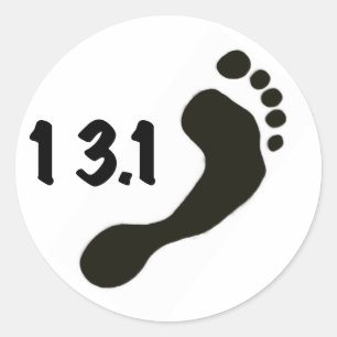 Barefoot HalMarathon Sticker Runt Klistermärke
