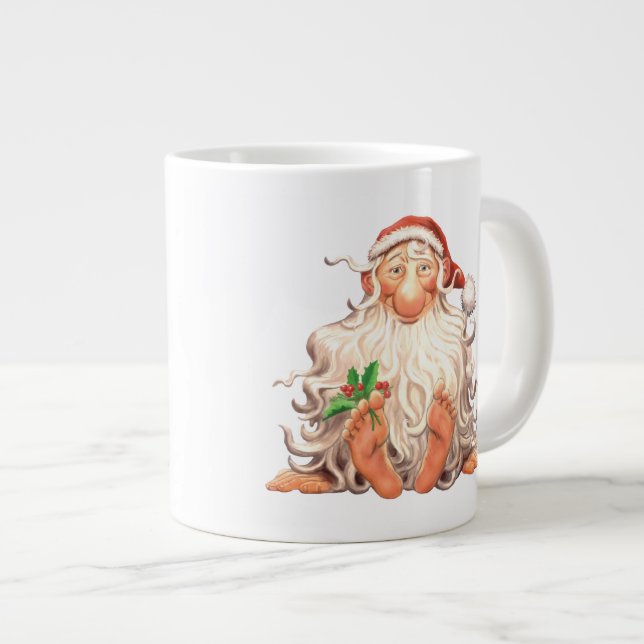 Barefoot Holly Jolly Santa Jumbo Mugg (Framsida höger)