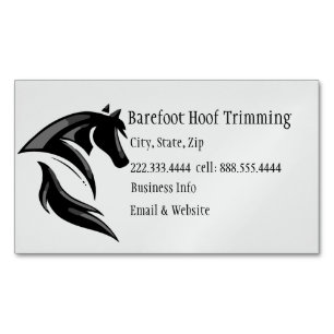 Barefoot Hoof Trimming Black White Art Magnetiska Visitkort