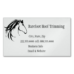 Barefoot Hoof Trimming Classic Horse Logotyp Magnetiska Visitkort