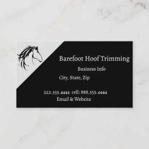 Barefoot Hoof Trimming Classic Horse Logotyp Visitkort