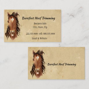 Barefoot Hoof Trimming Farrier Roligt Horse Logoty Visitkort