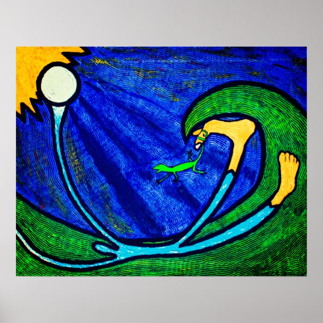 Barefoot i Grass Dream-målning Poster (Framsidan)