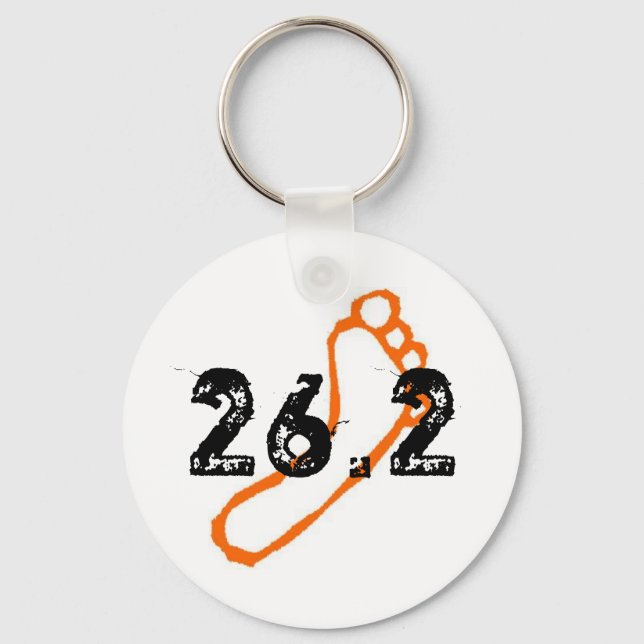 Barefoot Marathon Keychain Nyckelring (Framsida)