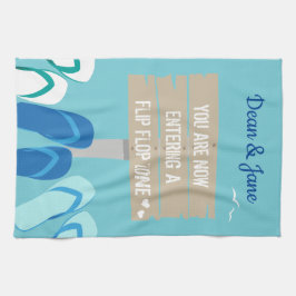 Barefoot på Beach Thalassophile-citatet Kökshandduk