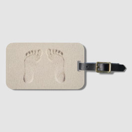 Barefoot Prints i Beach Sand Bagagebricka