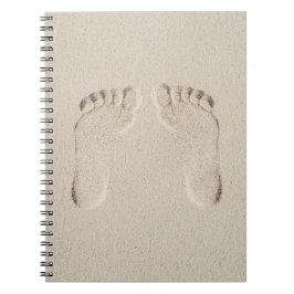 Barefoot Prints in Sand Anteckningsbok