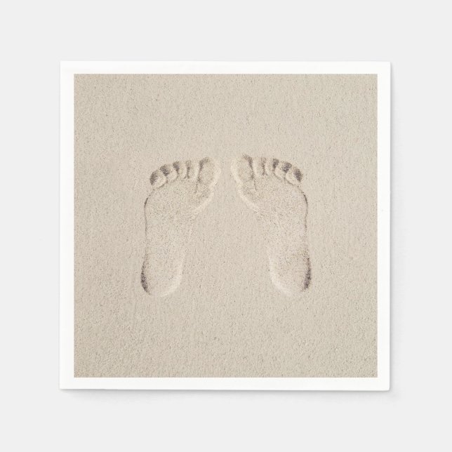 Barefoot Prints in Sand Pappersservett (Framsidan)