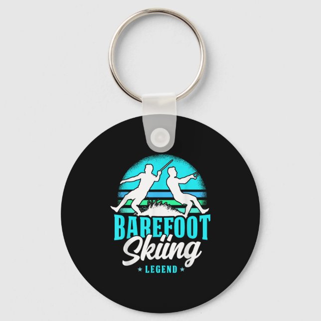 Barefoot Skiing Legend Retro Style Water Sport Ski Nyckelring (Framsida)