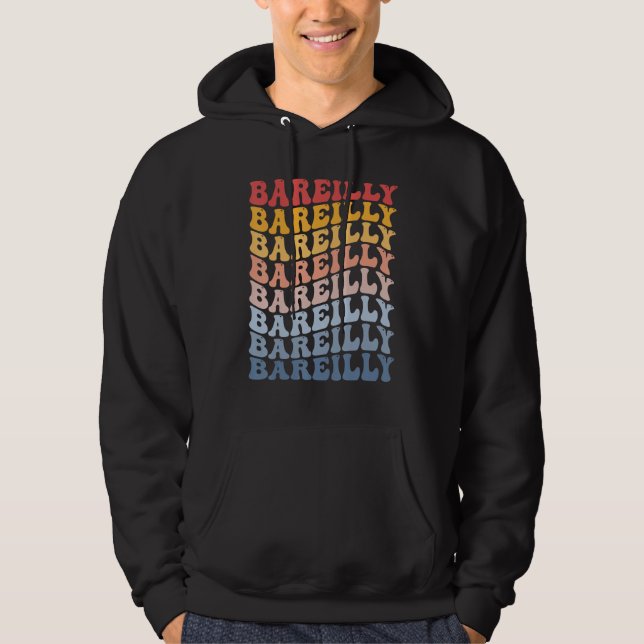 Bareilly City Groovy Retro Hoodie (Framsida)