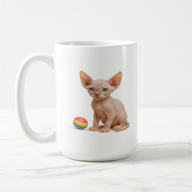 Barely Consted - Sphynx Kitten Kaffemugg (Vänster)