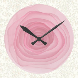 Barely Rosa Acid Paint Ro i Subtle Rosa Rund Klocka