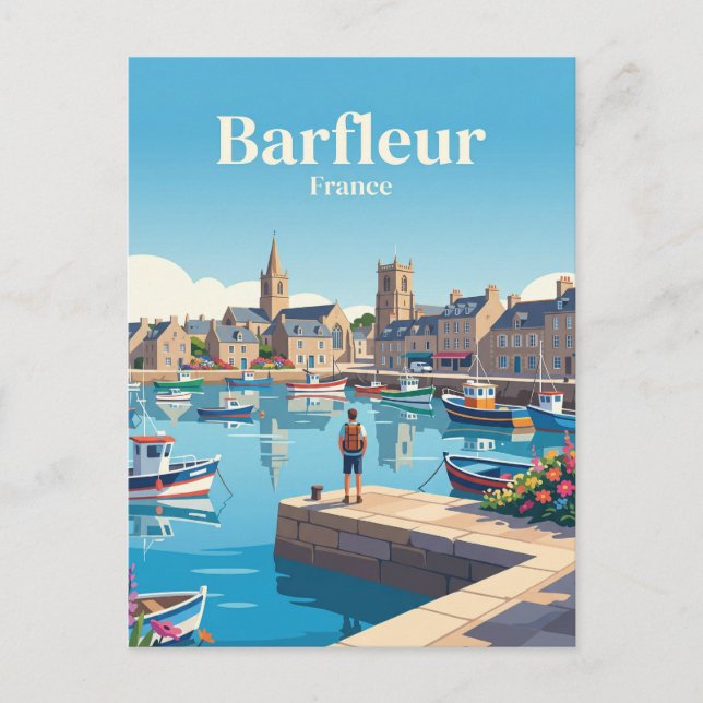 Barfleur Frankrike Vykort (Framsida)