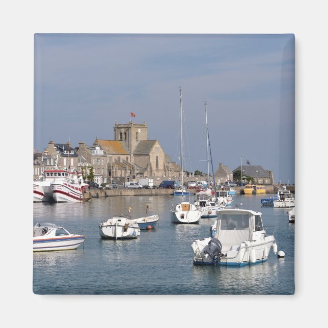 Barfleur hamn i Frankrike Magnet (Framsidan)