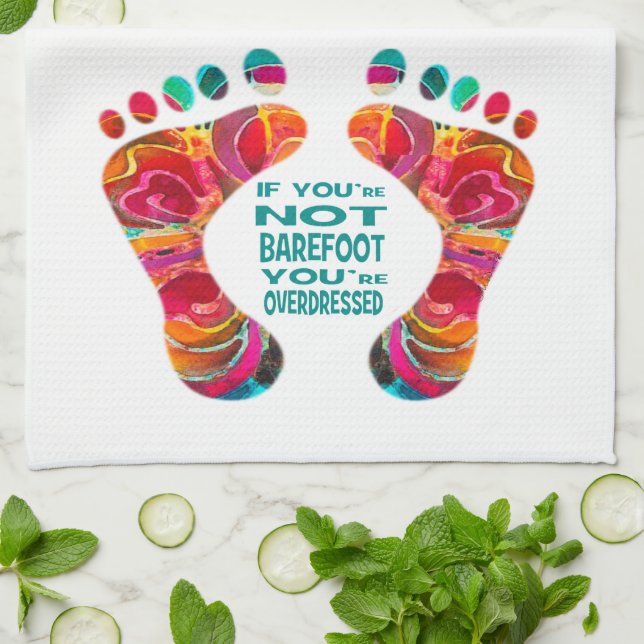 Barfota Batik för strandfothandduk Kökshandduk (Vikta)