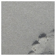Barfota fotspår i tyg för strandsandfoto