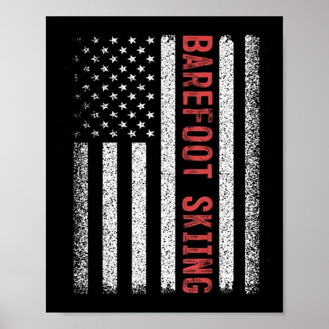 Barfota Skidåkning Amerikansk Flagga 4:e Juli  Poster (Framsidan)
