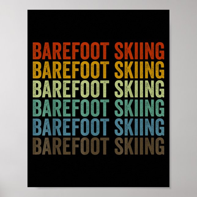 Barfota skidåkning retro  poster (Framsidan)