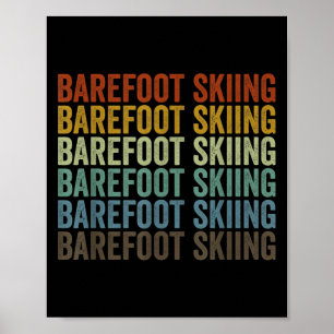 Barfota Skidåkning Retro Sport  Poster