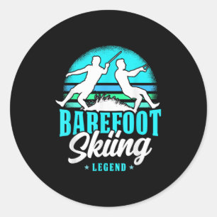 Barfota skidlegend Retro stil Vattensport Ski Runt Klistermärke