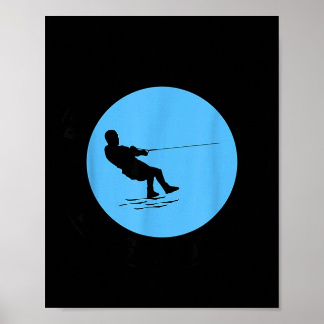 Barfota vattenskidning motorbåt sport vatten poster (Framsidan)