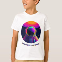 Bärga den vita rymdfärgen "Space White Kids Tshirt
