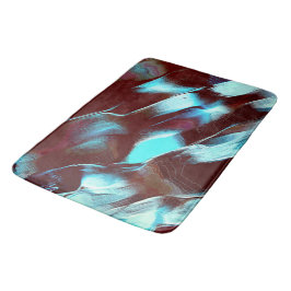 Bärgad av madame metall, i brun till cyan-övertoni badrumsmatta