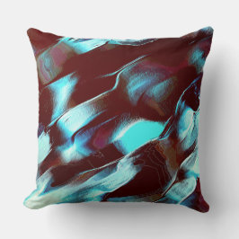 Bärgad av madame metall, i brun till cyan-övertoni kudde