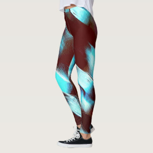 Bärgad av madame metall, i brun till cyan-övertoni leggings