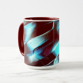 Bärgad av madame metall, i brun till cyan-övertoni mugg