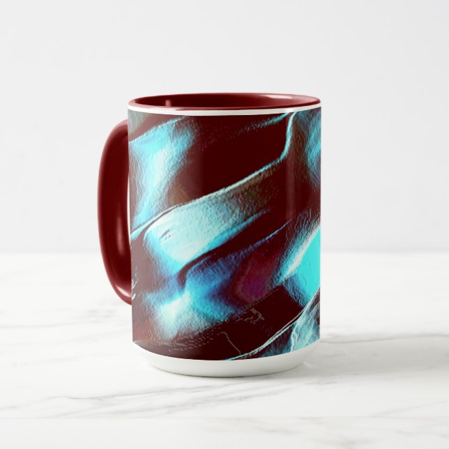 Bärgad av madame metall, i brun till cyan-övertoni mugg (Framsida vänster)