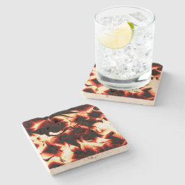 Bärgad brasa på mörkaste röda bakgrund stenunderlägg