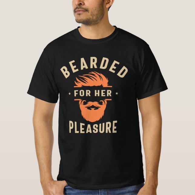 Bärgad för hennes trevliga Humor Beard T Shirt (Framsida)