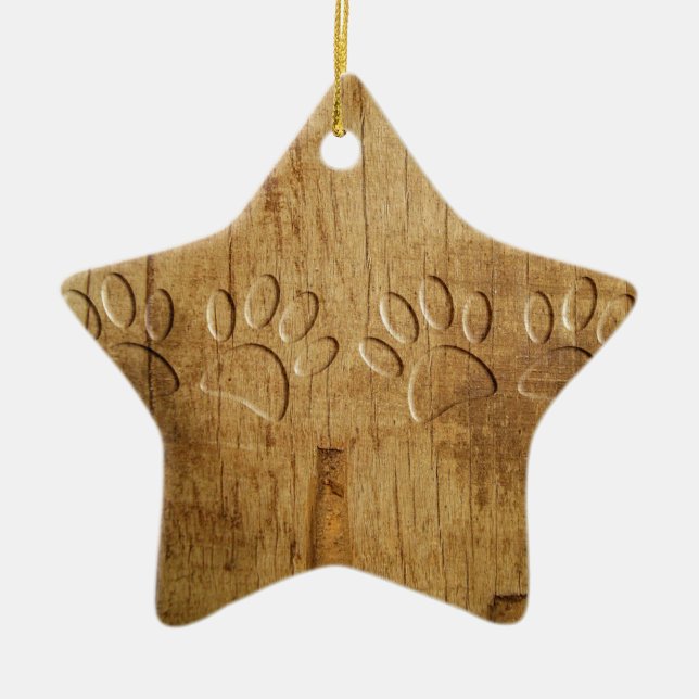 Bärgad Hund-utskrift Julgransprydnad Keramik (Framsidan)