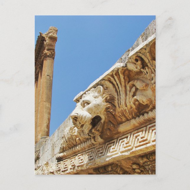Bärgad Lejon chef vid Baalbek Vykort (Framsida)