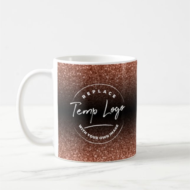 Bärgad med din Logotyp Copper Black Ombre Kaffemugg (Vänster)