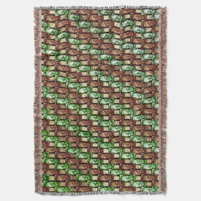 Bärgad och fläckig brun grönt, rektangulär biet filt (Framsidan Vertikal)