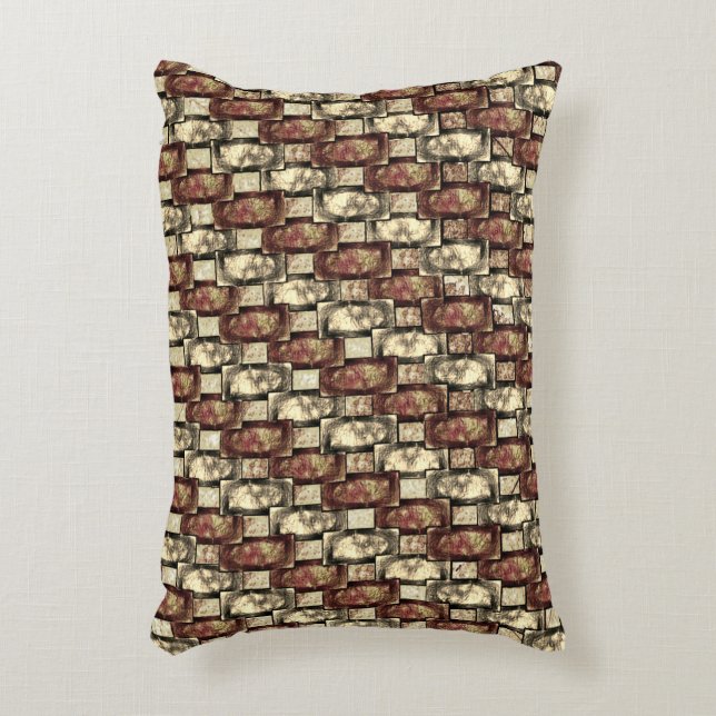 Bärgad och nedfläckad guldbrun rektangulär delar prydnadskudde (Framsidan(Vertikal))