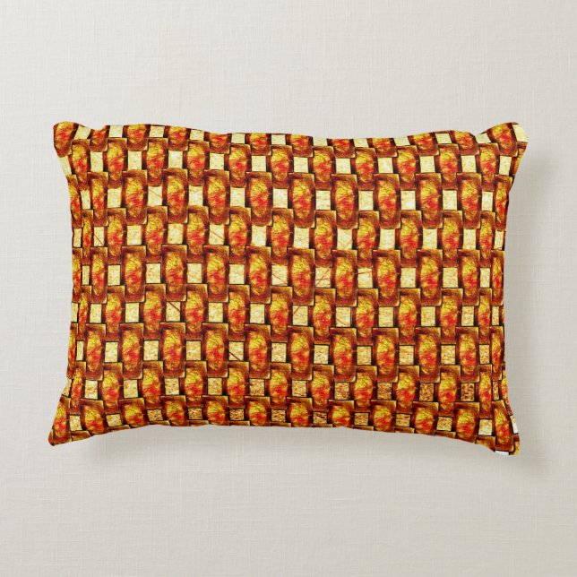 Bärgad och nedfläckad orange brun tallrikar prydnadskudde (Baksidan)